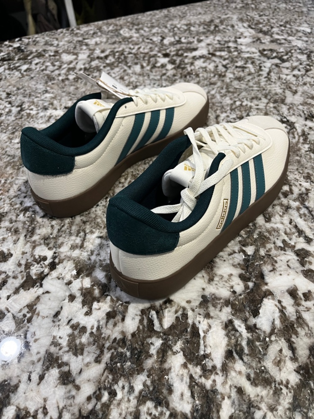 adidas VL Court 3.0 Cream & Teal Low-Top Platform Sneakers M 10.5 / W 11.5 - Picture 6 of 9
